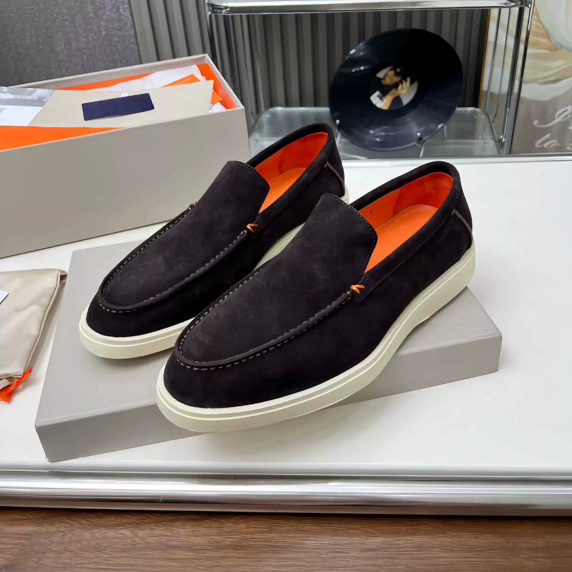 Европейский модный бренд, осенние новые замшевые кожаные лоферы, легкие мужские повседневные кожаные туфли из мягкой кожи, деловая мужская обувь из натуральной кожи