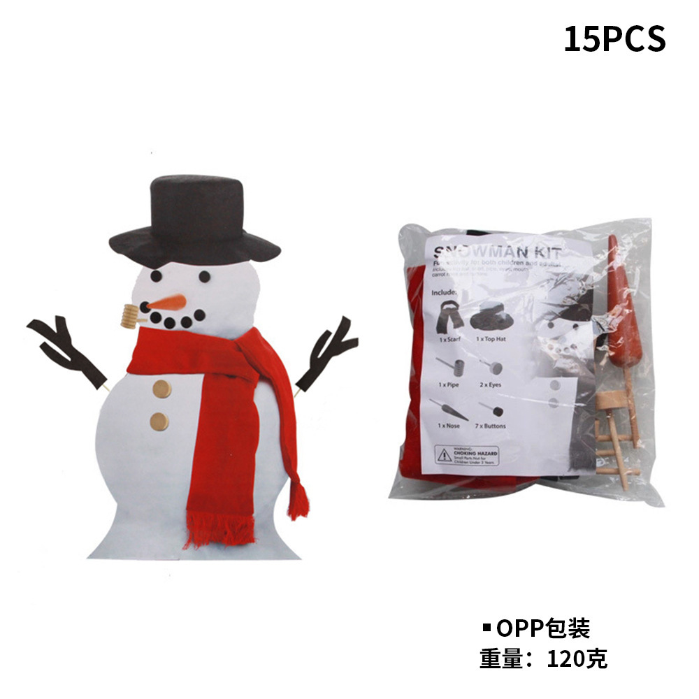 Invierno Snowman Set Navidad Snowman Set de madera botones pipa sombrero bufandas