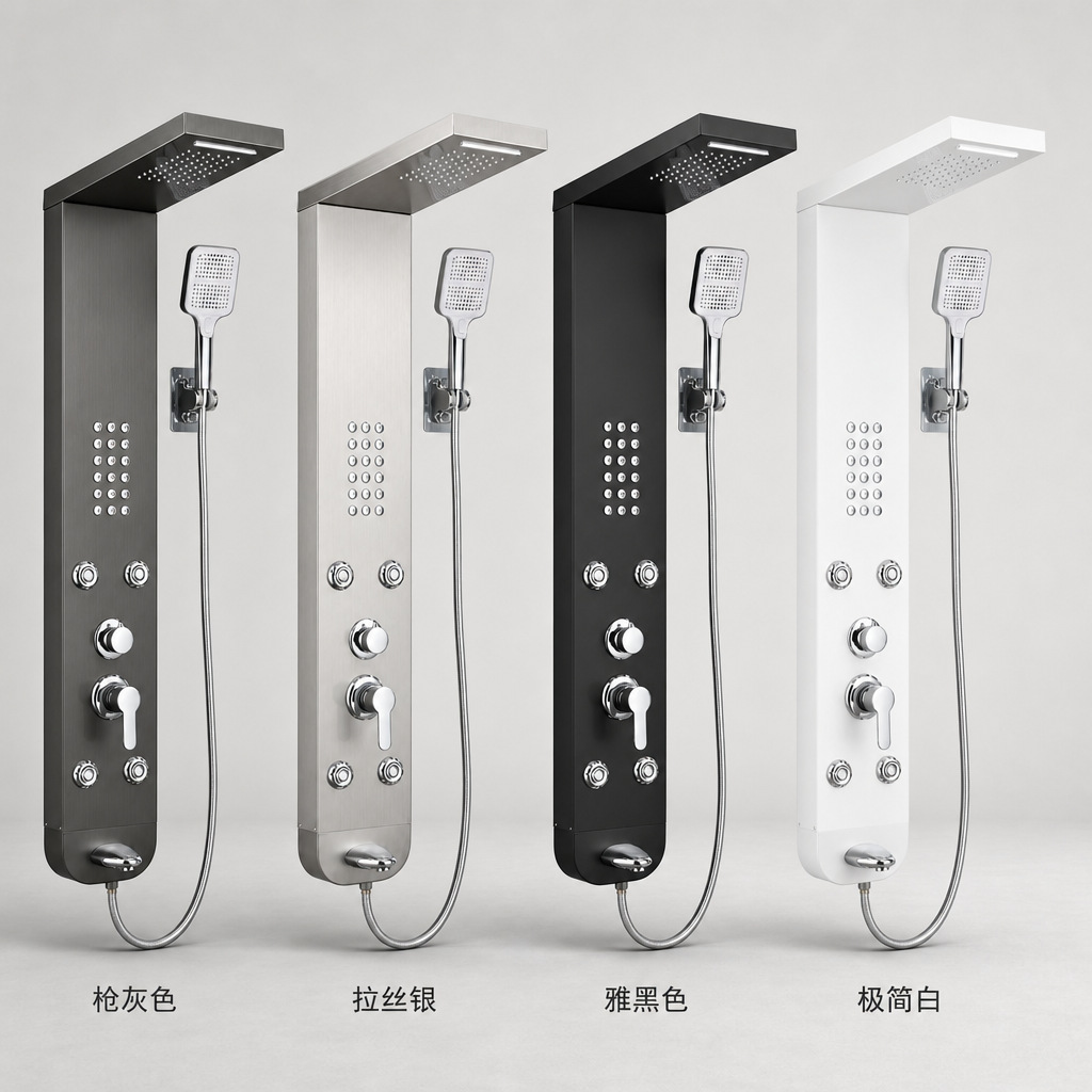 Cut-resistant, head-impact-resistant, and impact-resistant shower screen and shower head set, available in multiple colors, made of 201/304 stainless steel