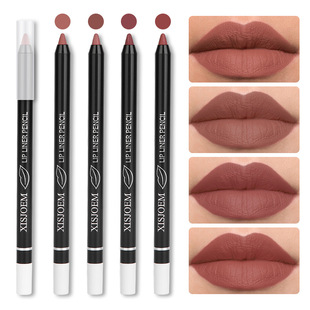 Cross-Border Lipstick Pen, Lip Liner, Easy-To-Color Velvet Matte Beauty Hook Line Foam Pen, Long-Lasting Waterproof Makeup