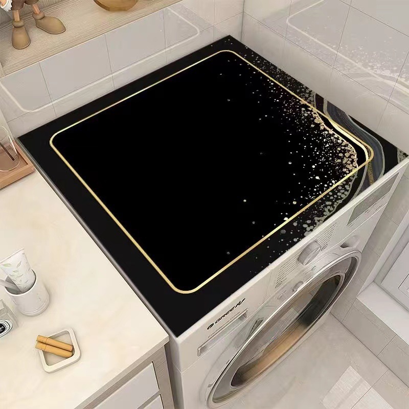 Cojín de lavadora de tambor cubierta de polvo microondas refrigerador techo protector solar tela sin lavado estilo de barro de diatomeas de corte
