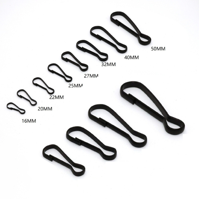 In-Stock Wholesale Metal Electroplated Black Figure-Eight Hook Oval Long Ring Hook Key Connector Pig Gallbladder Hook Accessories
