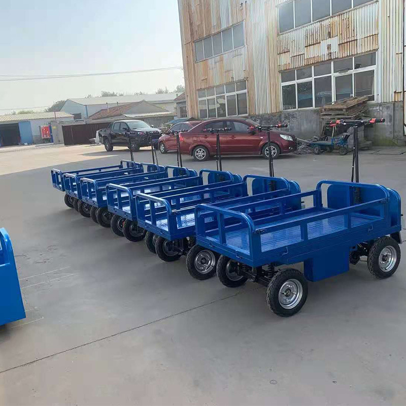 电动平板搬运货车小型家用转运车夜市摆摊转弯灵活四轮平台车