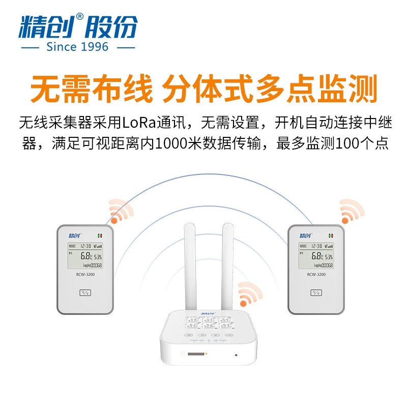 Jingchuang rcw-3000 беспроводной разделенный многоточечный коллектор температуры и влажности, дистанционный мониторинг температуры, Сигнализация 4G, Wi-Fi