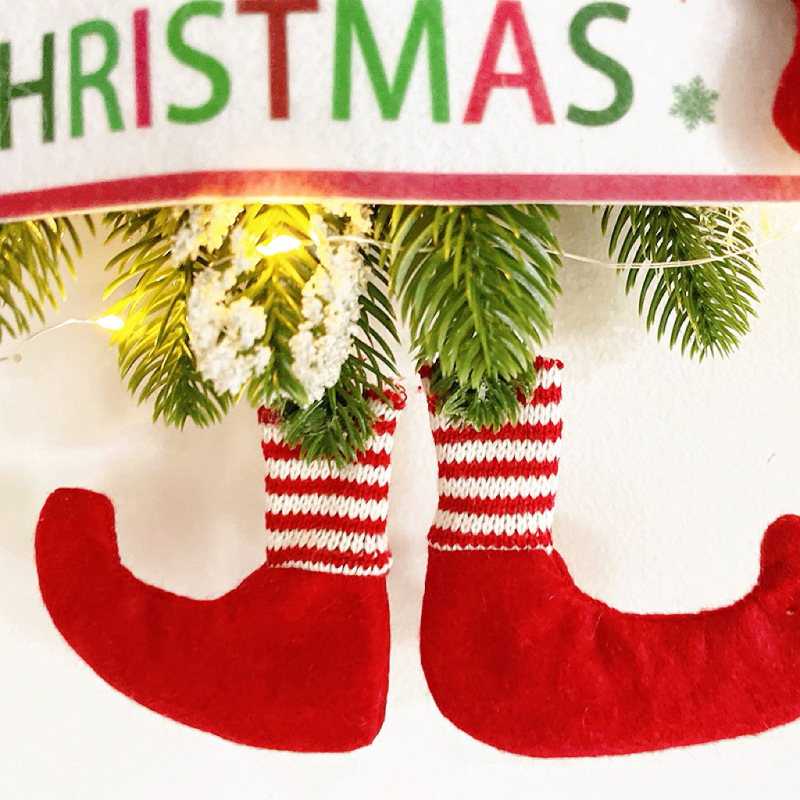 クリスマス装飾用品 クリスマスガーランド クリスマスペンダント 短足赤と白のストリップ サンタクロースガーランド ウォールドアハンギング|undefined