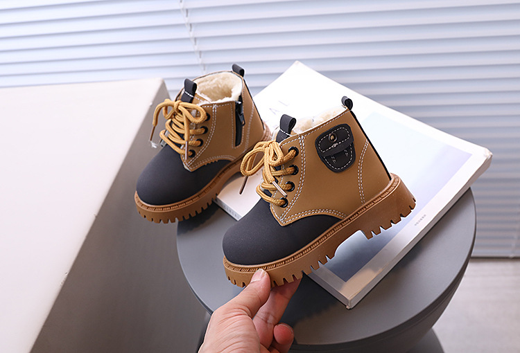 Botas de algodão com pelúcia para crianças meninos e meninas_voghion.com