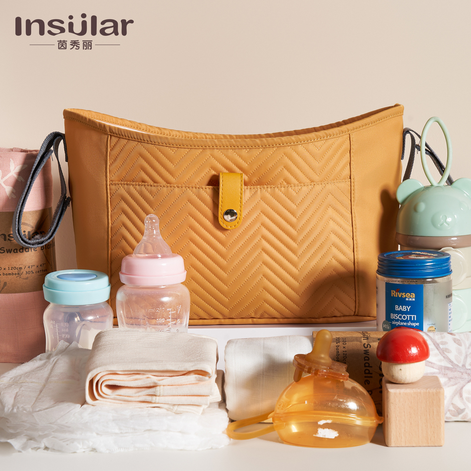 Portable Cross-border Nylon Waterproof Baby Stroller Organizer Bag Milk Bottle Water Cup Bag Child Stroller Hanging Organizer Bag