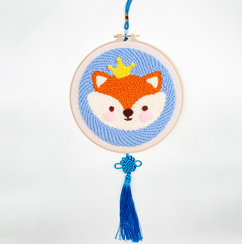 Lindo de dibujos animados poke bordado animal colgando pintura lu bordado hecho a mano material de bricolaje paquete sala de estar habitación de los niños colgando pintura frotando música