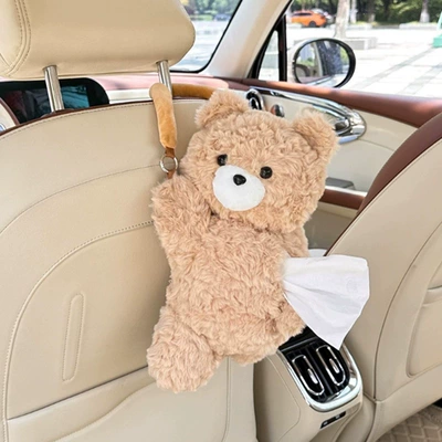 Car tissue box/set — back tissue box cover - ly-papa-bear-khaki-color