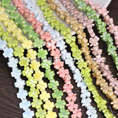 クローバー釉薬セラミックビーズ高温焼成DIYブレスレットネックレスイヤリング散珠幸運記号アクセサリーアクセサリー
