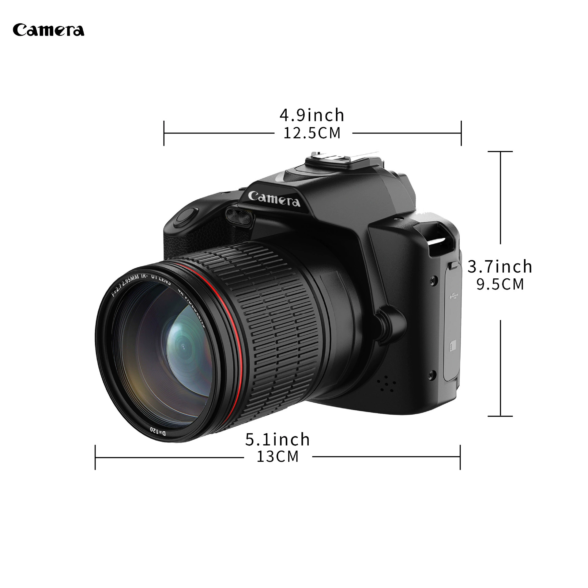 Digital camera D5, 4K Wi‑Fi, 64 million pixels, night vision, multiple memory options
