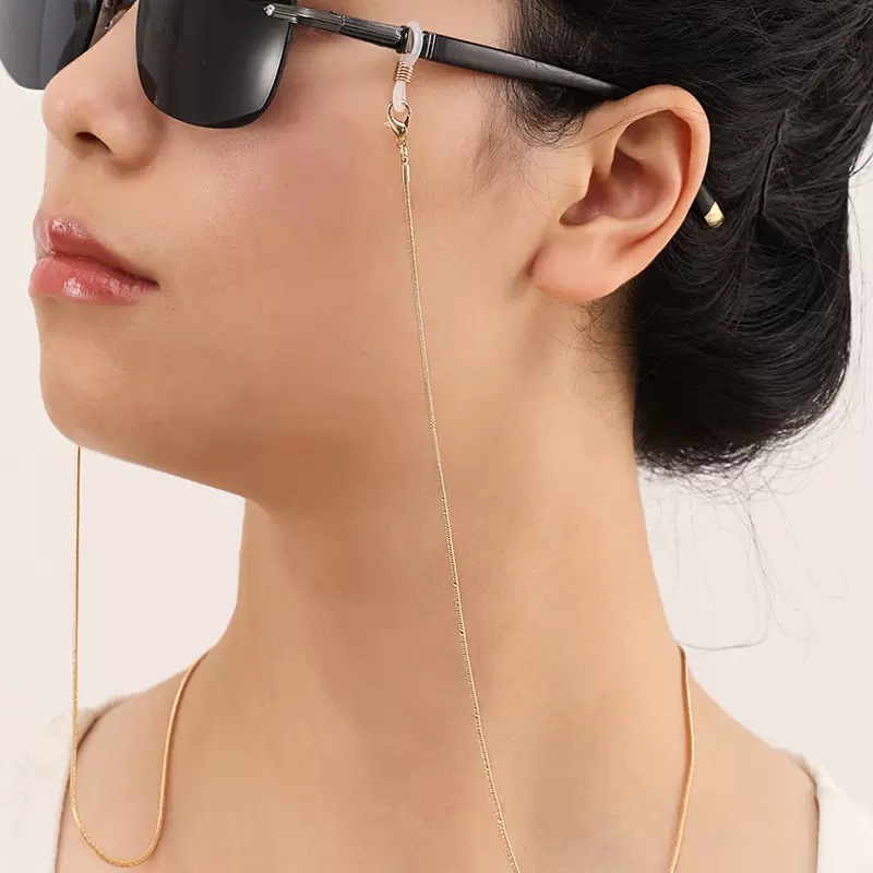 欧美跨境外贸饰品1.2圆蛇链潮流个性眼镜项链防脱落口罩眼镜链