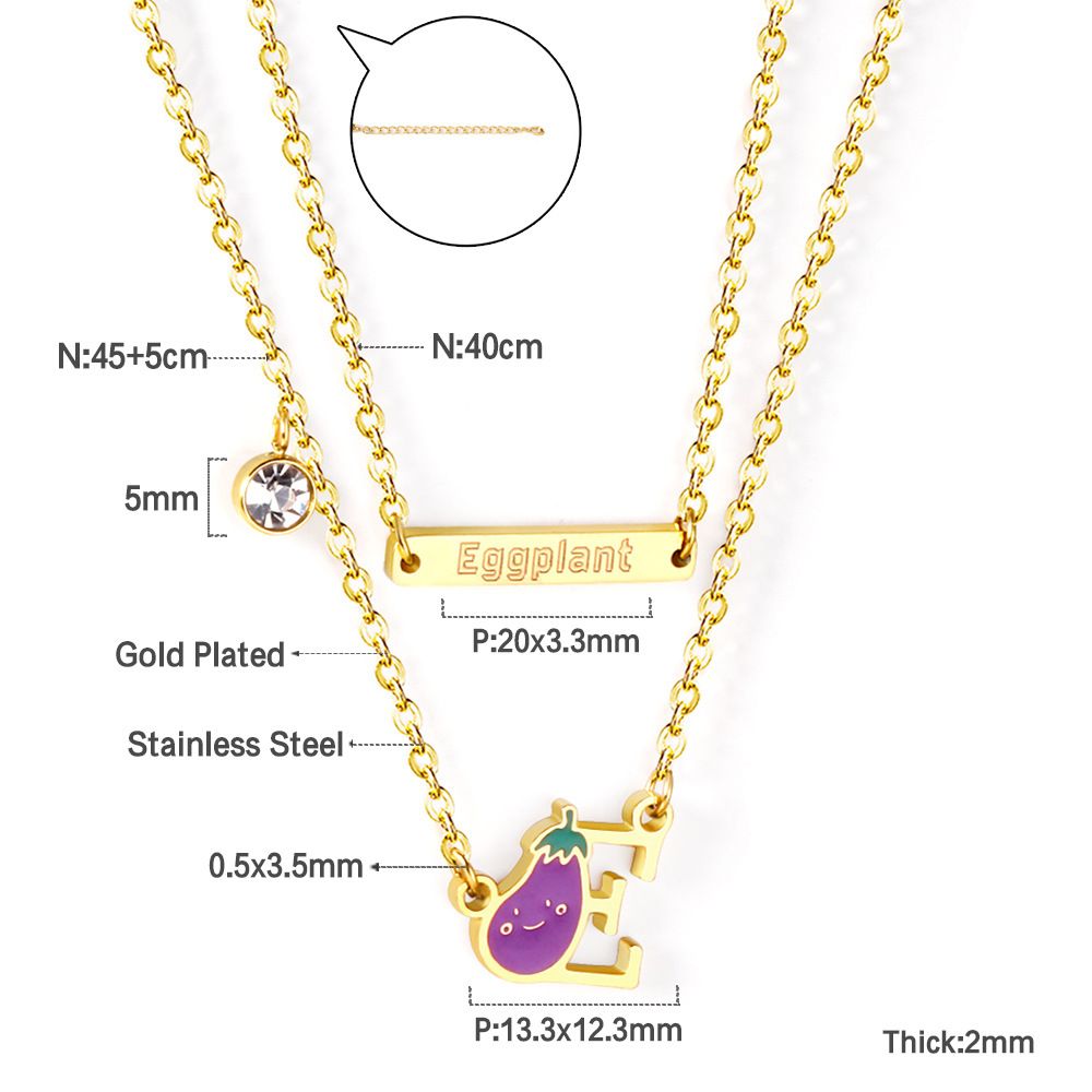 Pastoral Pumpkin Car Watermelon Stainless Steel Chain Pendant Necklace