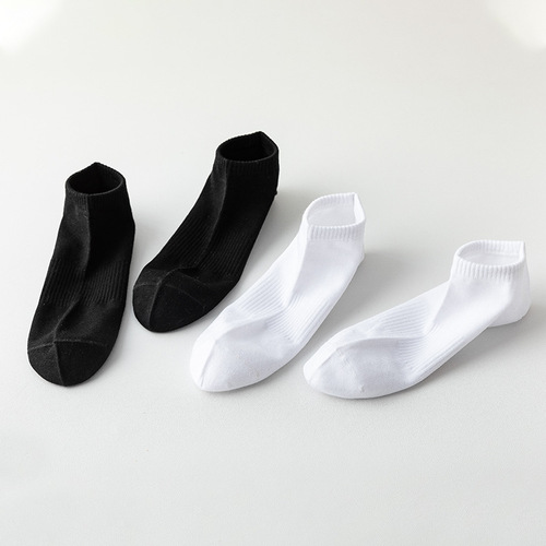 Summer socks for men and women, couple socks, solid color boat socks, women's wholesale invisible low-cut short socks, versatile cotton socks