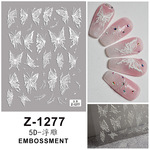 蝴蝶系列5D立体浮雕指甲贴纸白黑彩色大蝴蝶经典美甲贴纸