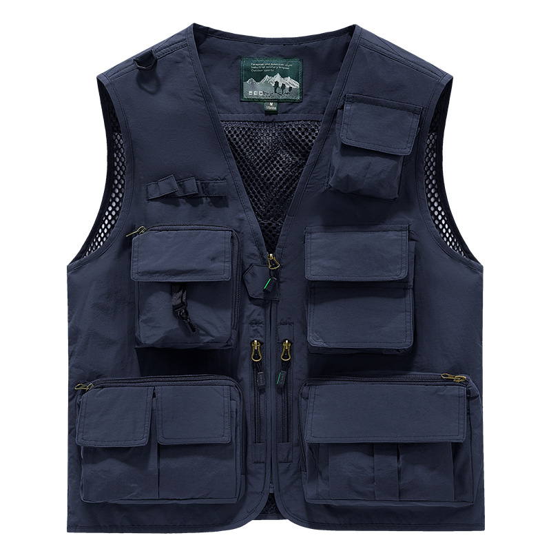Chaleco de Pesca y Fotografía con Múltiples Bolsillos para Hombre de Poliéster, para Pesca y Fotografía