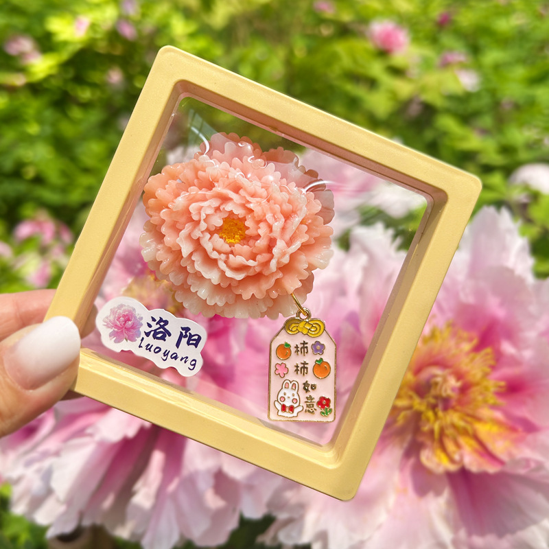 中国風洛陽市文化創造牡丹の花冷蔵庫マグネット磁気ステッカー 3 立体旅行お土産お土産|undefined