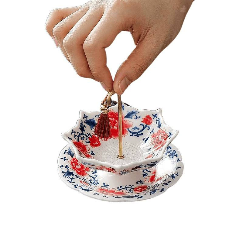 Creative blue and white umbrella, ceramic tea, accessories, decorations