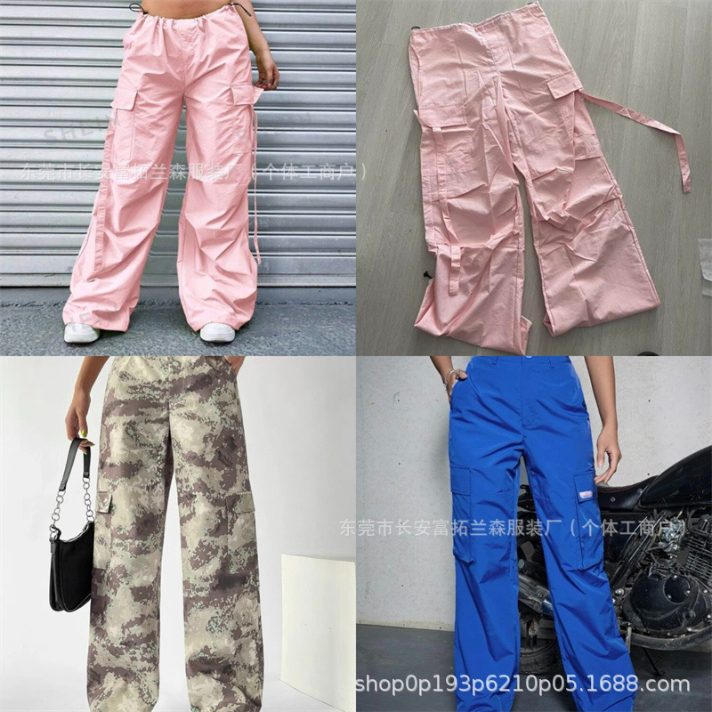 Wholesale women's cargo pants外贸出口多口袋女装工装裤