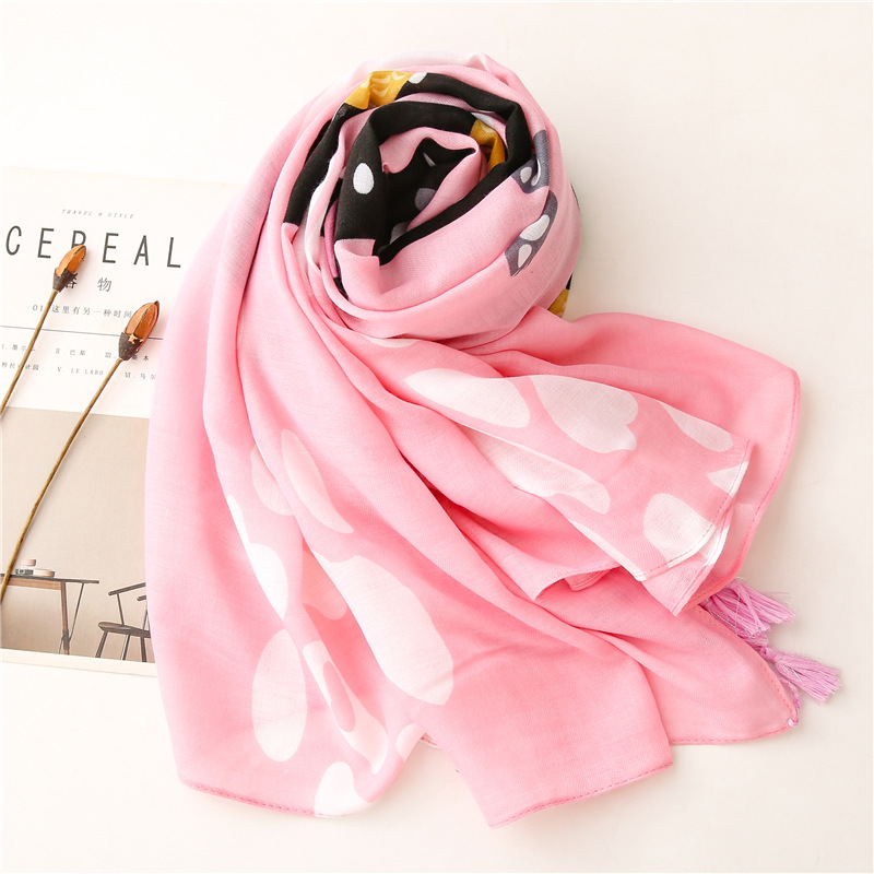 Korean Pink Cat Sunscreen Beach Silk Scarf Wholesale Nihaojewelry display picture 5