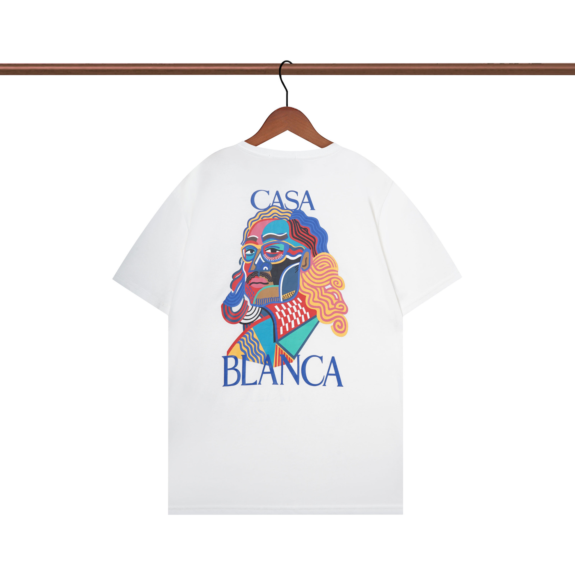 Casablanca T-shirt Rainbow Portrait Logo White