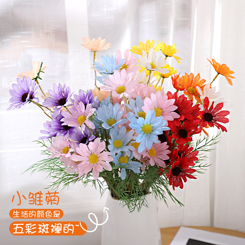 Chamomile Artificial Flowers, Mini Daisy Simulations, Living Room & Dining Table Decorative Flowers, Dried Flower Bouquets, Display Pieces, and Photography Props