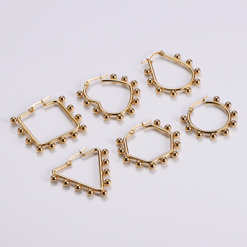 Simple Style Geometric Plating Stainless Steel No Inlaid 18K Gold Plated Earrings display picture 2