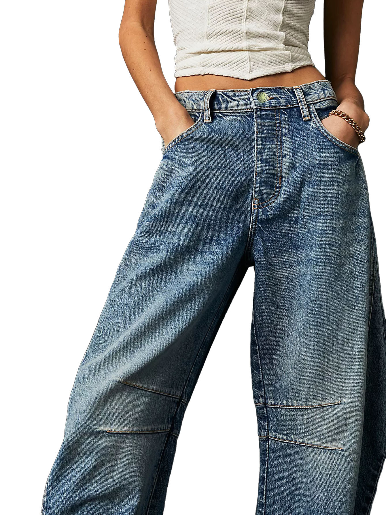 2023 New Cross-Border European And American Hot-Selling Fashion Casual Wide-Leg Loose Jeans For Women Mid-Low Waist_ecoleips.com
