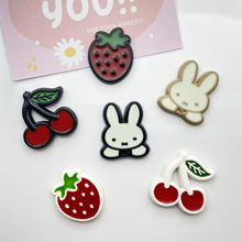 可爱兔子草莓樱桃diy树脂配件儿童发饰手机壳奶油胶鞋花材料批发