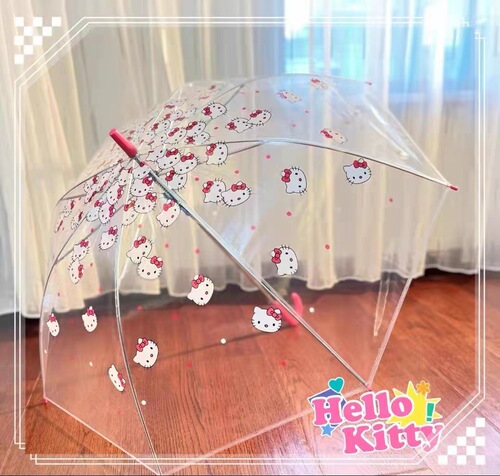Wholesale transparent umbrella, long handle automatic umbrella, high-looking girl taking photos, super high return rate, ins internet celebrity umbrella