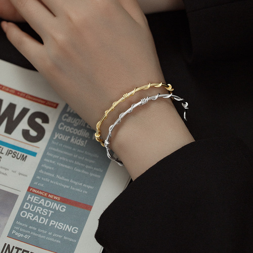 Under the Banyan Tree S925 Silver Handmade Open Tree Rattan Wrapping Bracelet for Women Simple Temperament Fashion Personality Bracelet Trendy