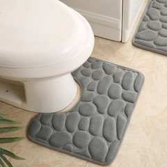 Amazon Cross-border Dropshipping Gravel Mat U-shaped Toilet Two-Piece Set Bathroom Water Absorbent Anti-slip Mat