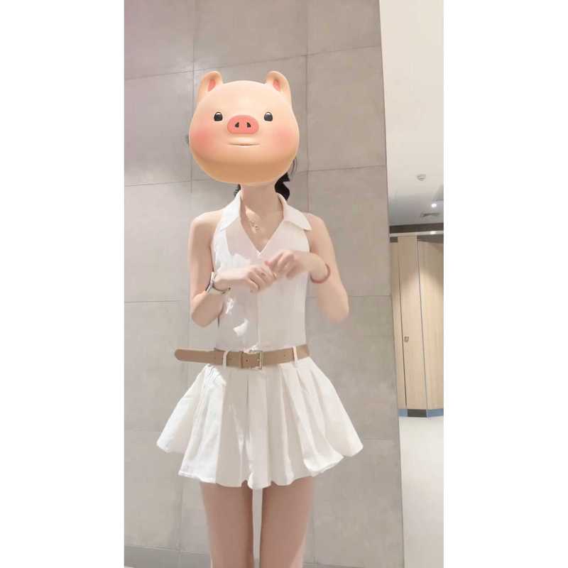纯欲辣妹裙子女款爆款2025新款高级感网红时尚炸街白色无袖连衣裙|undefined