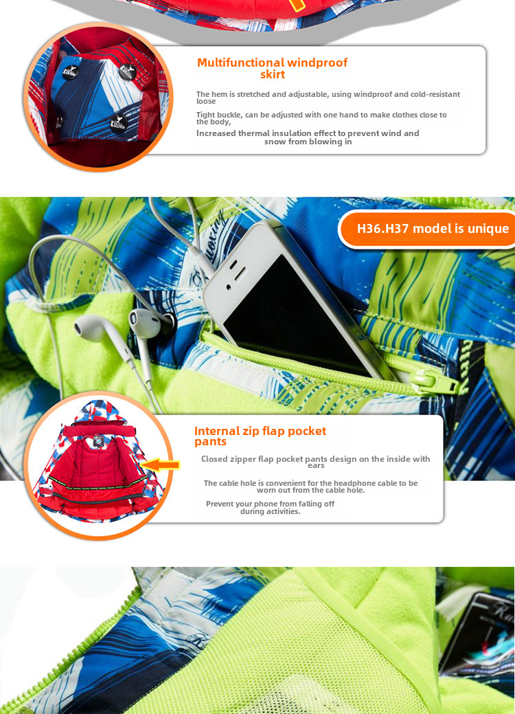 Giacca da sci per bambini impermeabile calda imbottita_voghion.com