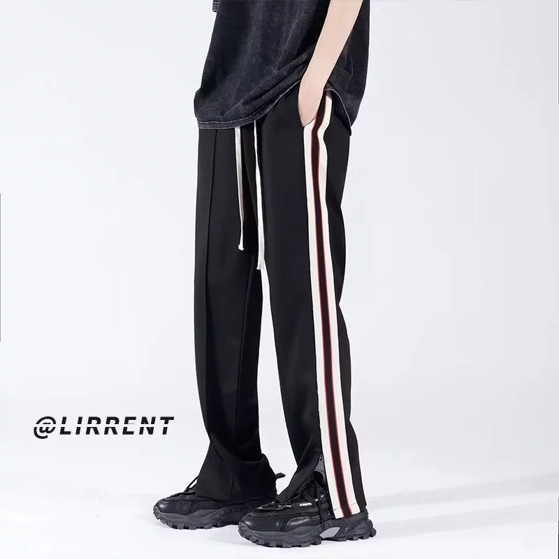 Трансграничные 2023 новые свободные повседневные брюки мужские корейские тренды дикие брюки летние тонкие подвески широкие ножки оптом