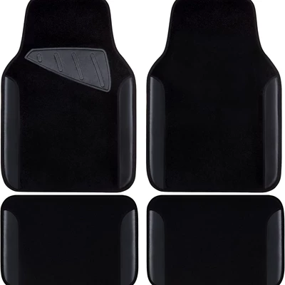 Mats, Four-Piece Set of Dust-Proof Mats | Avtomobil döşəmə paspasları - simple-black-3344cm-two-piece-pack