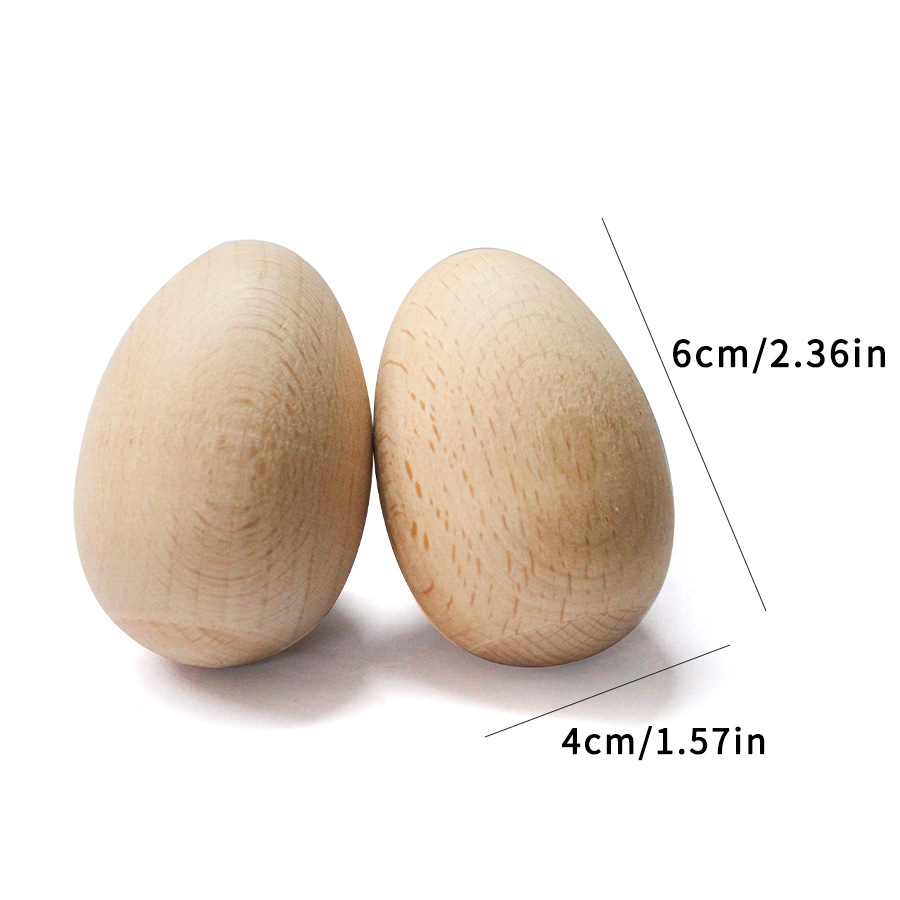 Tamaño pequeño arena huevo de madera de la escuela primaria Orff instrumento de percusión material didáctico kindergarten educación temprana tamaño pequeño registro de los niños Bola de arena