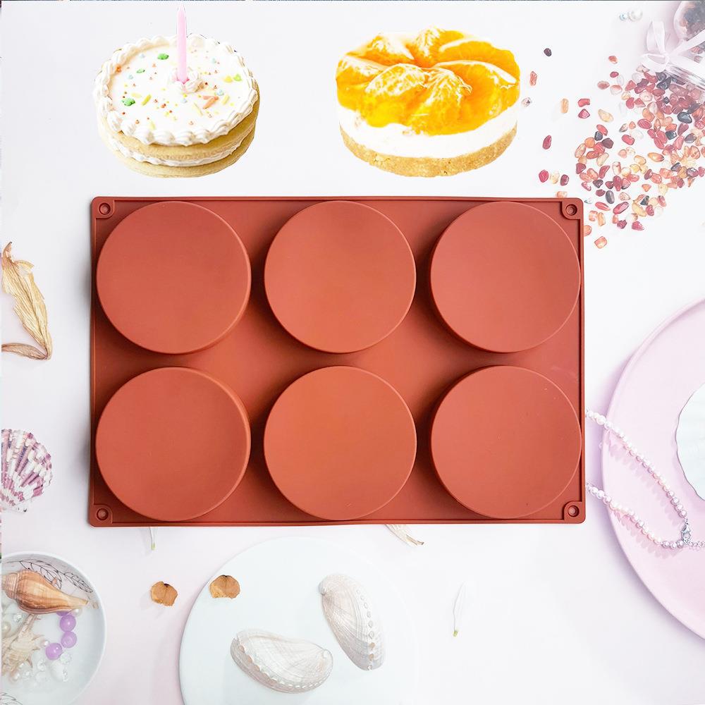 6连圆盘153肥皂模巧克力饼干模蛋糕模具雪糕糖果硅胶模具
