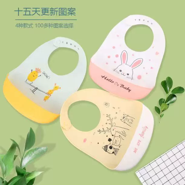 Silicone children's waterproof eating bib for food, food silicone, with pocket, anti-dirty