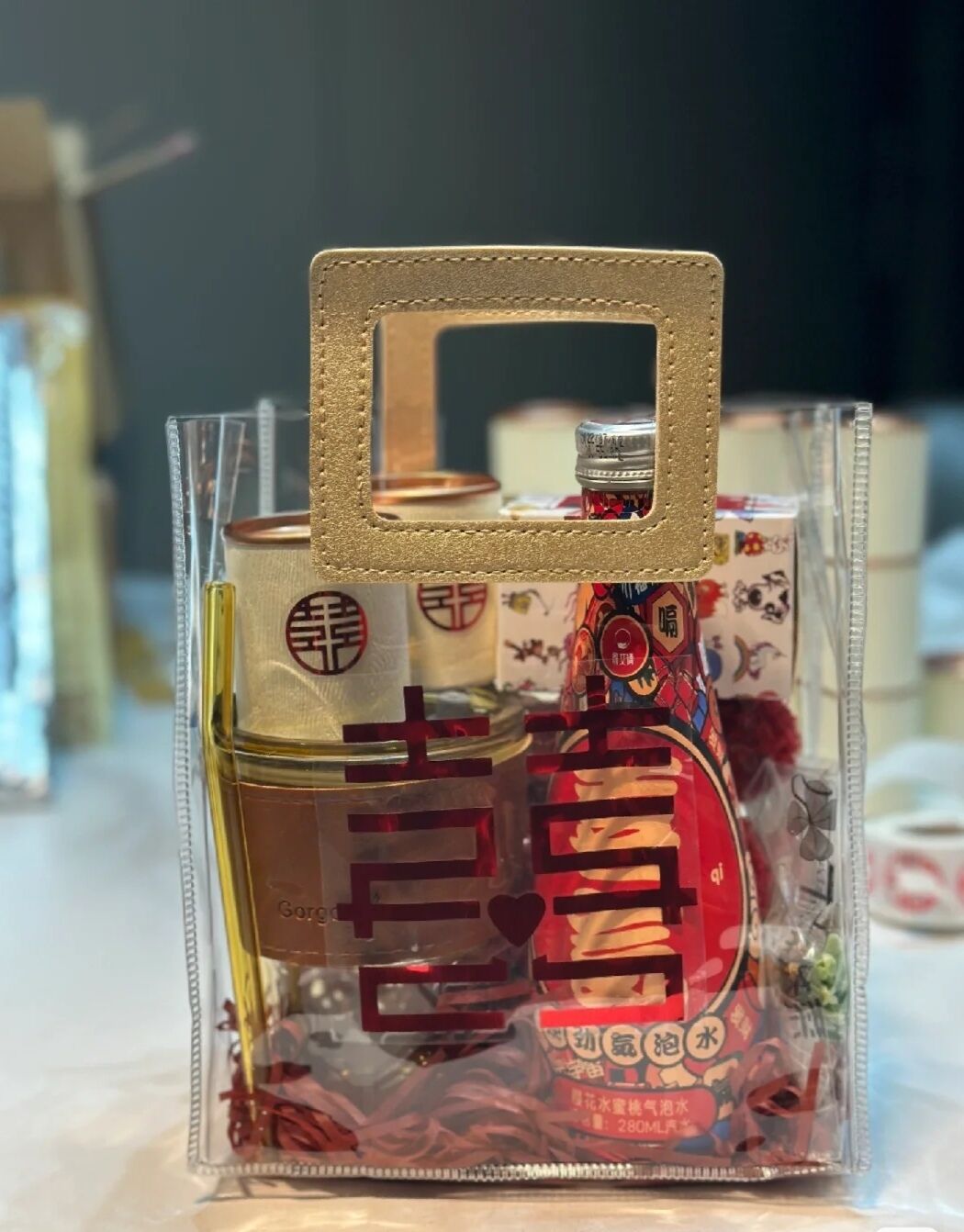 礼品袋透明袋子PVC手提袋伴手礼袋礼物喜糖生日塑料包装批发