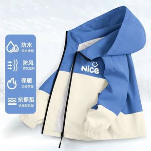 Children's Clothes Boys Coat Spring 2025 New Style Big Children's Rusk Clothes Hooded Spring and Autumn Thin Sportswear Top