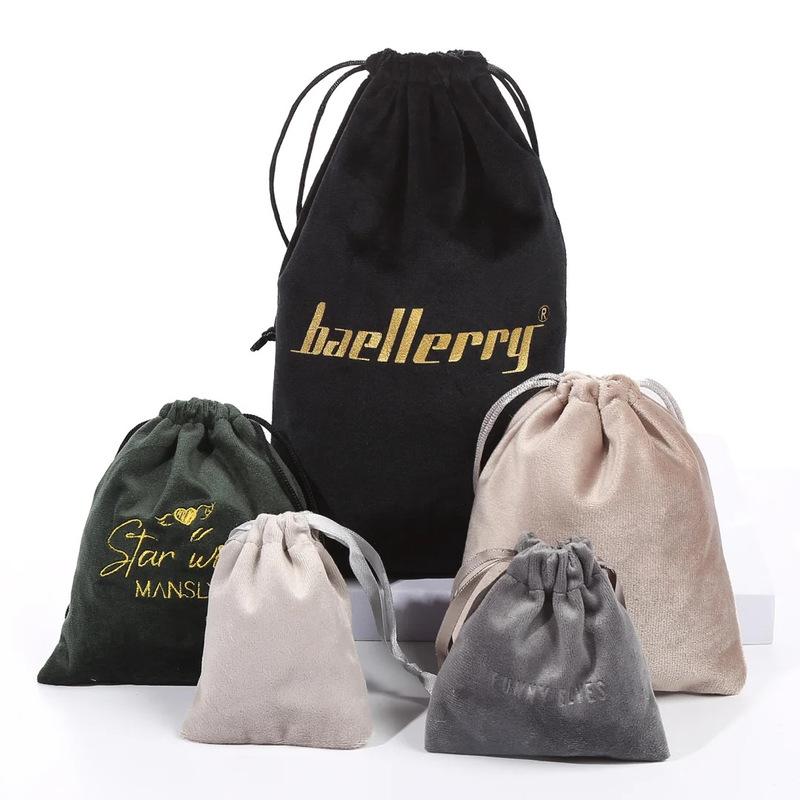 Velvet Drawstring Flap Pocket Pants Storage Bag Velvet Drawstring Small Cloth Bag Jewelry Bag Jewelry Toy Packaging Bag Cloth Bag Customization