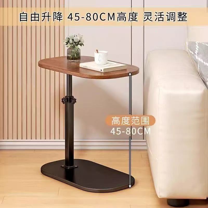 Tendencia de la mesa lateral móvil de color negro de madera pequeña mesa de té sofá sala de estar mesa lateral del dormitorio mesa pequeña de cabezal de cama