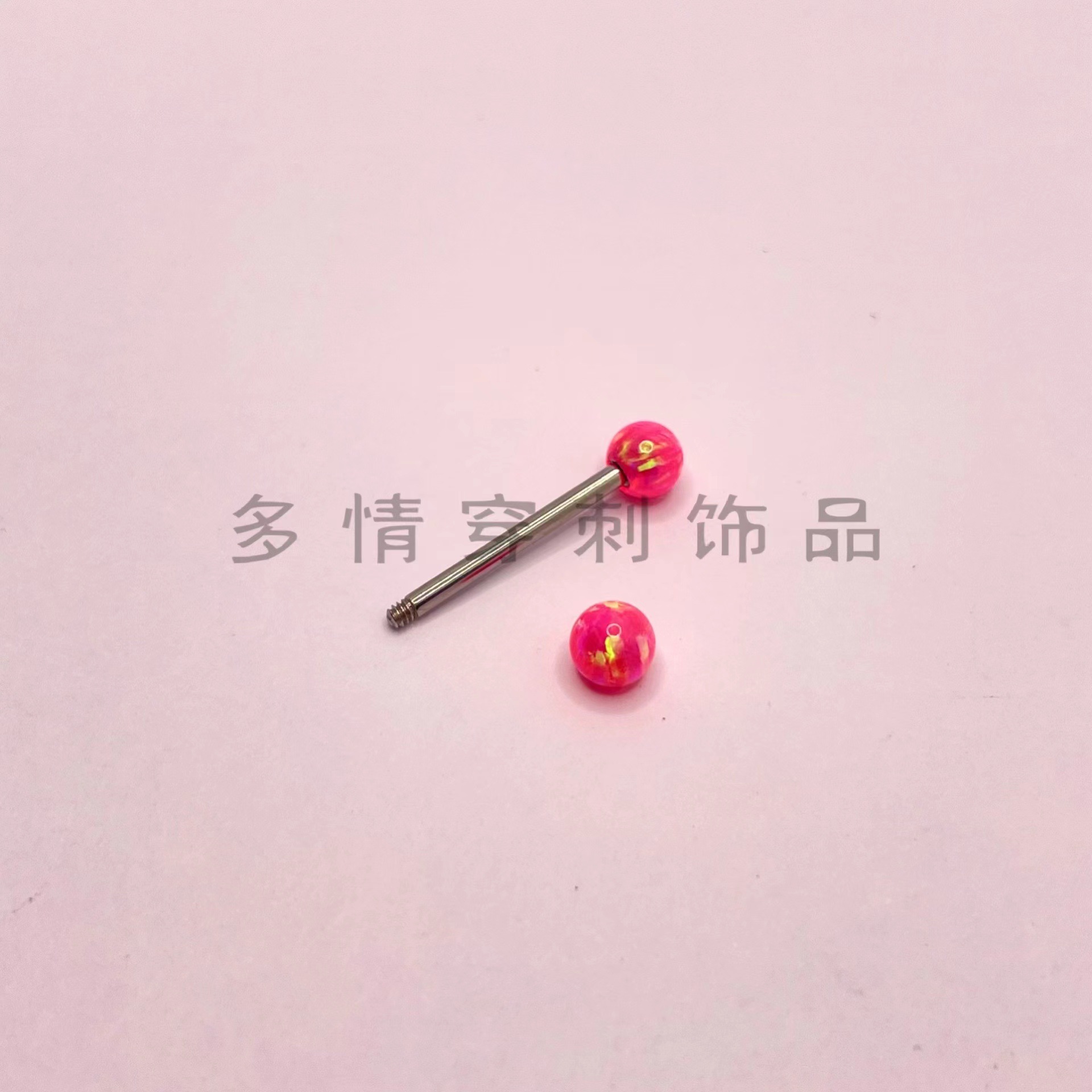 Opal Tongue Barbell 12mm Bar 1.6mm Gauge 5mm Ball Titanium Steel Tongue Ring for Oral Piercing detail image 13