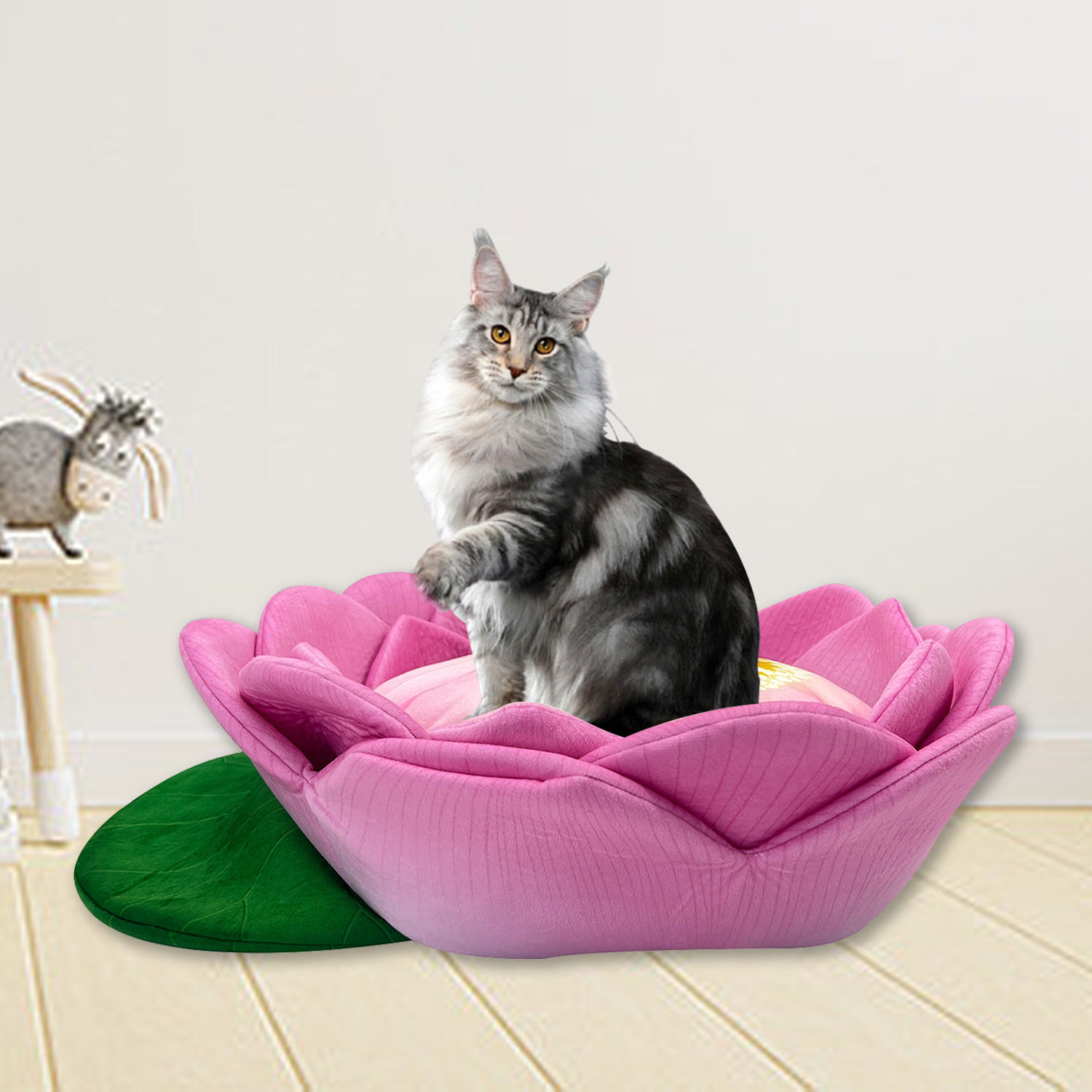 Transfronterizo nuevo gato de juguete gato de loto cojín gato mascota juguete cojín de peluche de juguete