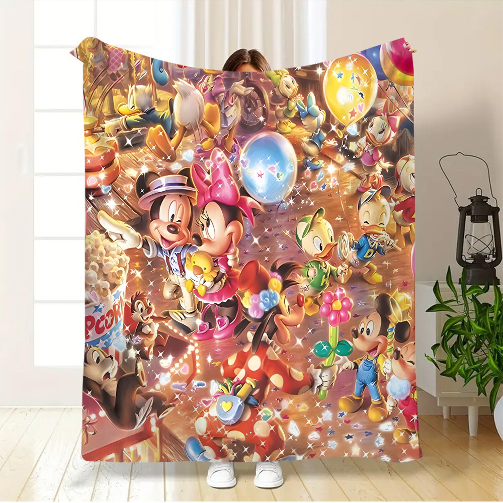 Transfronterizo TEMU Mickey Mouse flange manta suave cálida Mickey Mickey Mouse manta animada