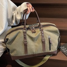 跨境帆布健身旅行袋户外出行登机包独立鞋仓可套拉杆中性手提批发