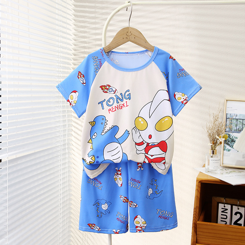 Pijamas de niñas de verano de manga corta para niños 2024 nuevos dibujos animados para niños niñas de verano para niños mayores ropa para el hogar