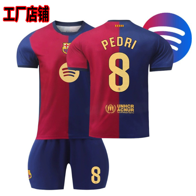 Conjunto de Uniforme de Fútbol 2425 Nuevo Jersey del Barcelona Local y Visitante Número 9 Lewandowski Número 10 Yarmar