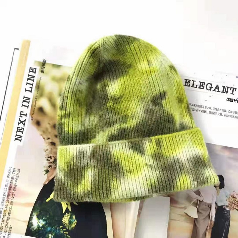 Sombreras de lana teñidas de invierno para niñas, sombreros de piel de melón de punto para hombres, sombreros de piel de melón calientes, sombreros fríos con bordas frías, se pueden fijar.